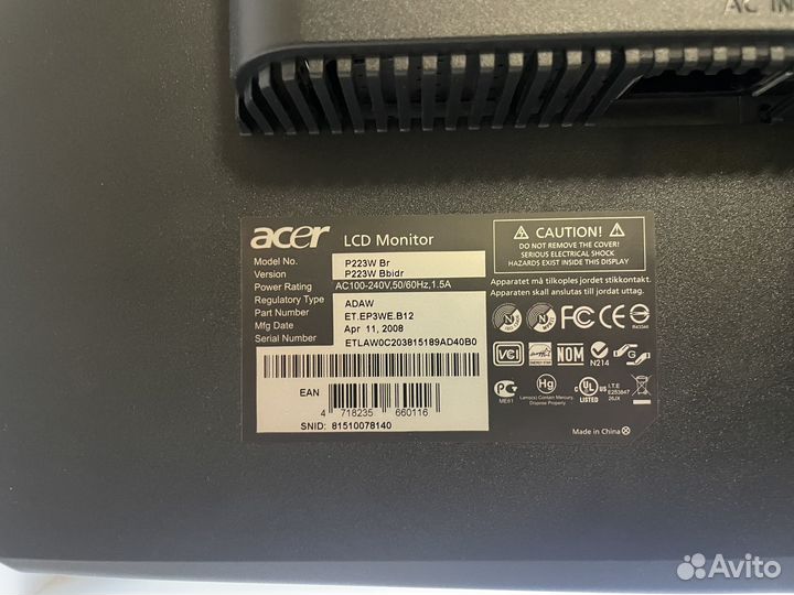 Монитор Acer p223w