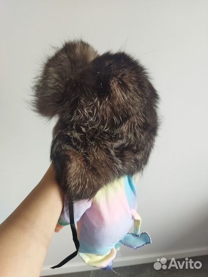 Норковая шапка детская