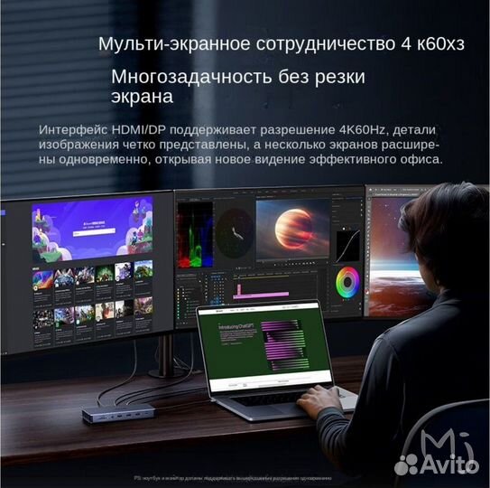 USB HUB Ugreen 13 in 1 (два hdmi + DP) - новый