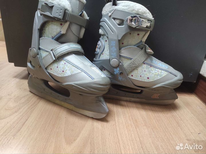 Коньки фигурные galaxy Grey раздвижные Р-Р 32-35