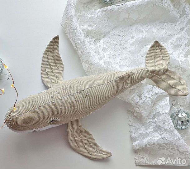 Мягкая игрушка Кит, ручная работа