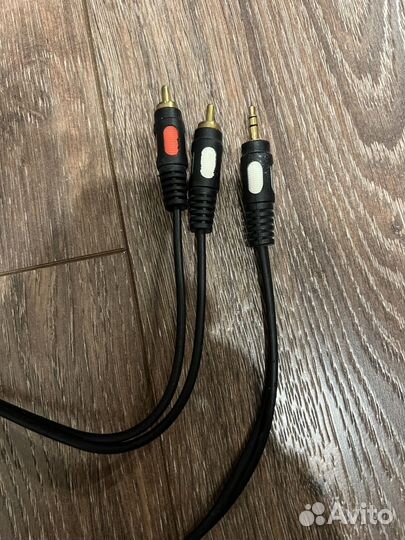 Аудио кабель 3,5мм jack-2 RCA, 5 метров