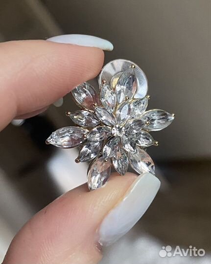 Сверкающие серьги цветы