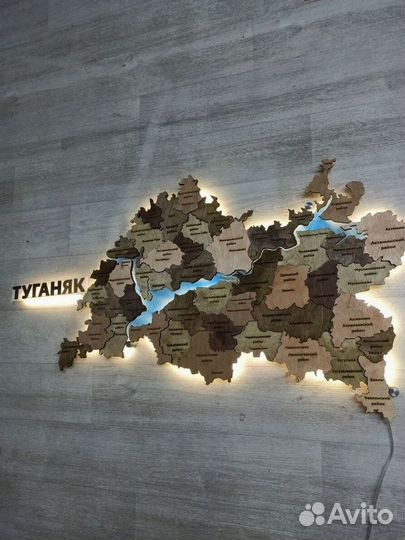 Карта Ростовской области из дерева, карты областей