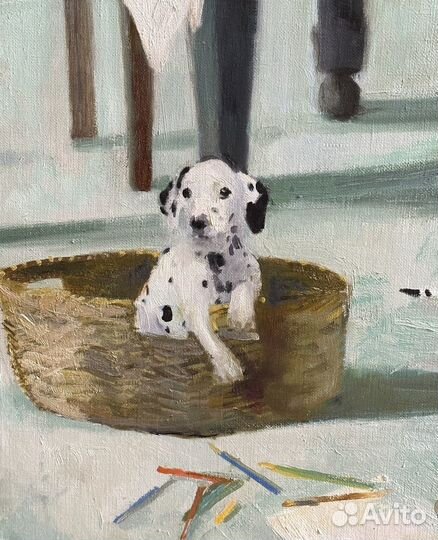Далматинец щенок Картина маслом