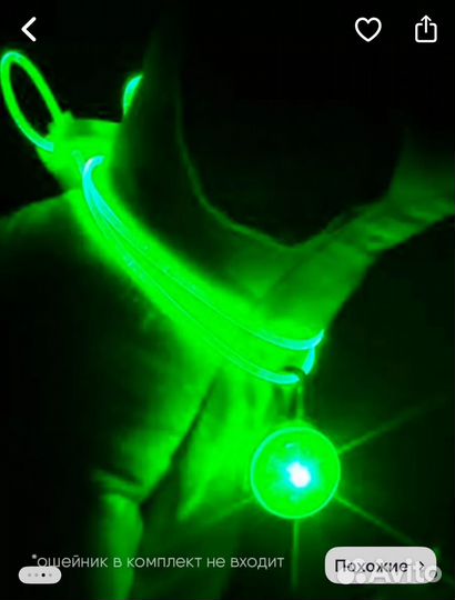 Брелок на ошейник светящийся