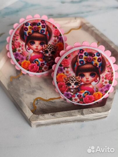 Резинки для волос пуговки ручная работа девочки