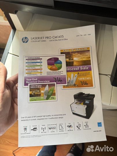 Мфу цветной лазерный принтер HP Laser Jet CM1415fn