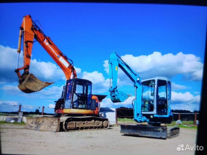 Работа экскаватора, трактора, самосвала