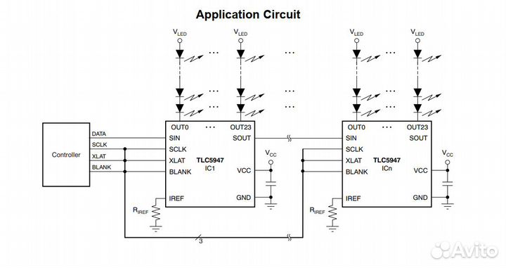 10 штук микросхема TLC5947