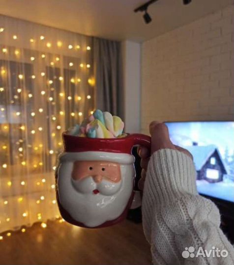 Кружки новогодние новые в подарочных коробках