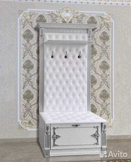 Прихожая «Визит» оригинал белая серебро