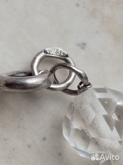 Бусы горный хрусталь и янтарь СССР