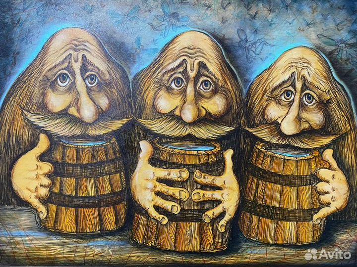 Картина «Любители эля» Виктор Кобзев