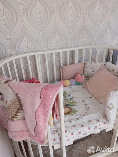 Детская кровать для новорожденных круглая