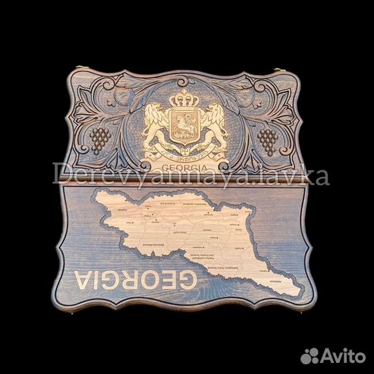 Нарды карта и герб Грузии