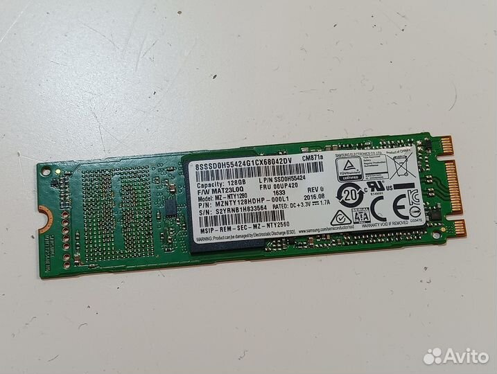 SSD M2 Samsung mznty128hdhp-000L1 128GB