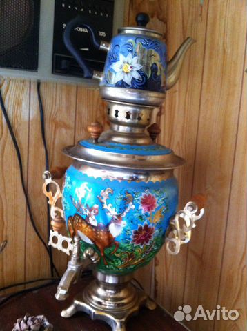 Электросамовар И заварочный чайник (расписной )