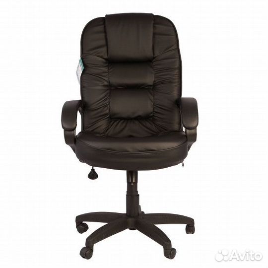 Кресло руководителя Бруно кожзам черный (ультра)