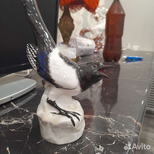 Фарфоровая статуэтка Сорока СССР
