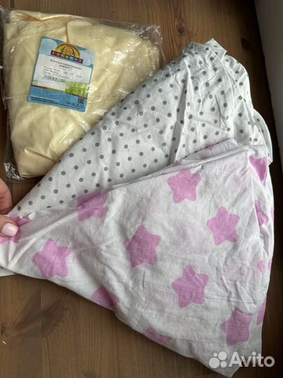 Простынь на резинке 75 на 75 2шт+наматрасник