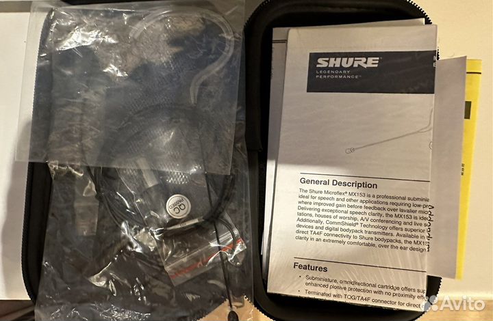Микрофон головной Shure MX153B/O-TQG