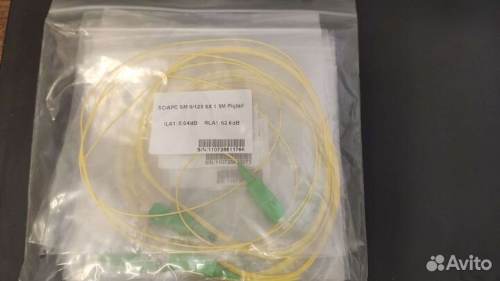 Пигтейл шос-SM/0.9 мм/125 SX-SC/APC-p/t -1.5 м