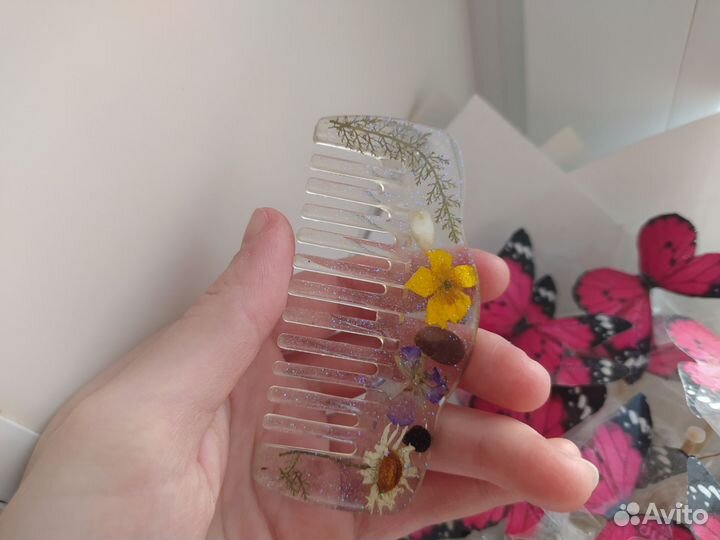 Гребень из эпоксидной смолы, ручная работа