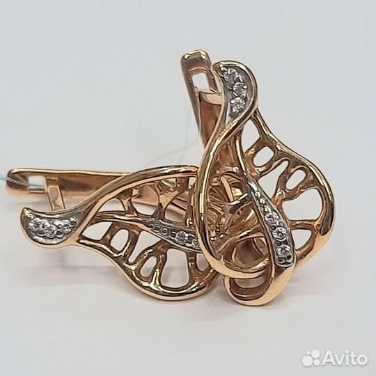 Серьги золото 585 пробы вес:3,39