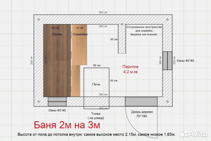 Перевозная готовая баня 2*3