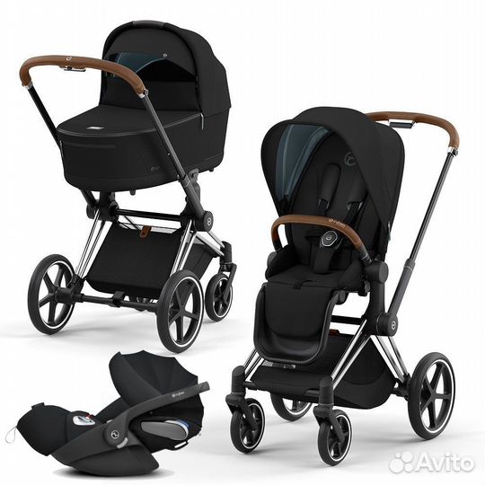 Новая коляска 3 в 1 Cybex Priam 4 Deep black