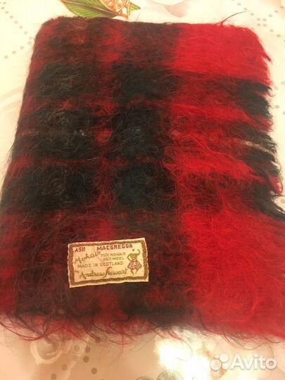 Шарф мохеровый Шотландия из 80х. Новый