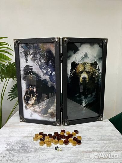 Нарды ручной работы со стеклом 