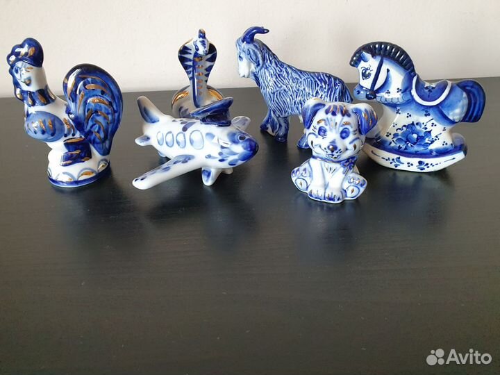 Фигурки,Гжель,настоящии