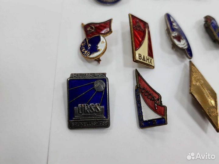 Значки СССР космос. Тяжёлый металл, эмаль