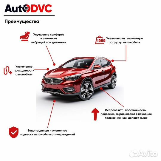 Задние проставки клиренса 40мм на Toyota Avensis III Рестайлинг 2 2015-2018, комплект 2 штуки, полиу