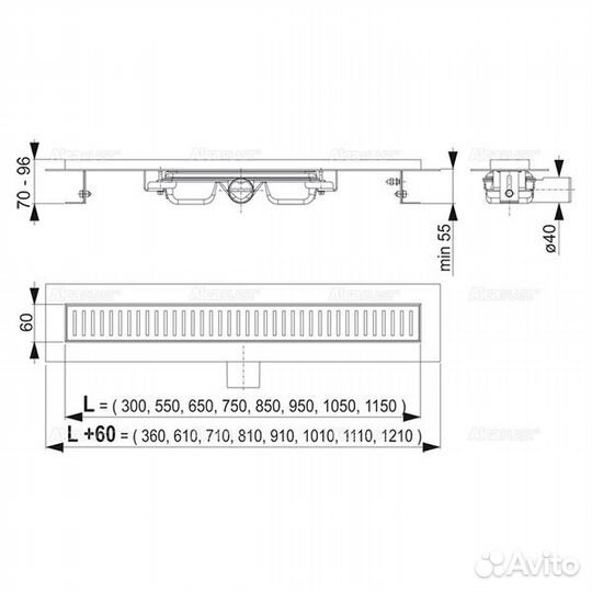 Душевой лоток Alcaplast APZ101-300 Low