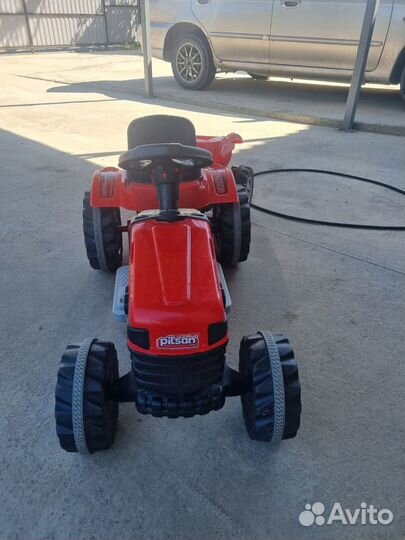 Детский электромобиль трактор с прицепом