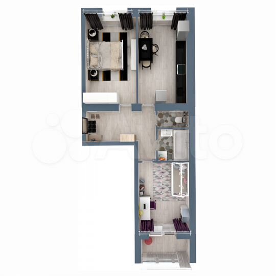 2-к. квартира, 56,2 м², 4/5 эт.