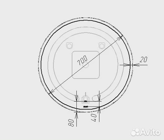 Зеркало viant 70х70 Мюнхен vmun70-zled