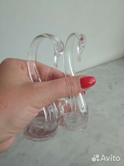 Лебедь пара гусь хрустальный