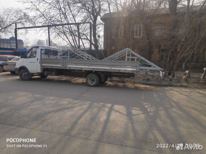 Грузоперевозки, газель бортовая открытая 6 метров