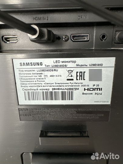 Монитор samsung u28e590d 4K