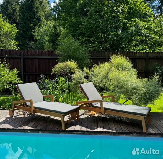 Шезлонг лежак деревянный