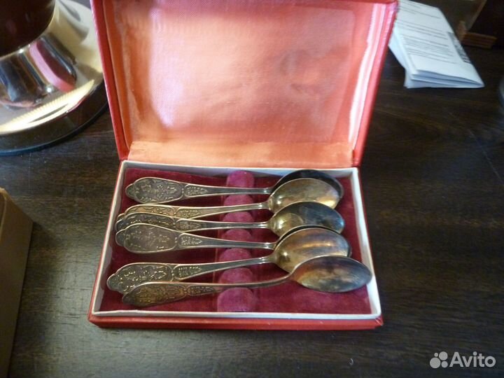 Чайные ложки. Серебро. Мельхиор