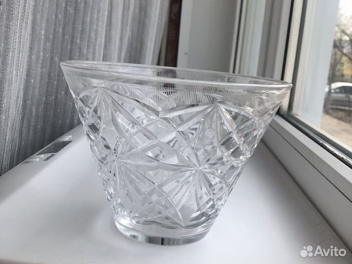 Хрустальная ваза фруктовница салатник СССР