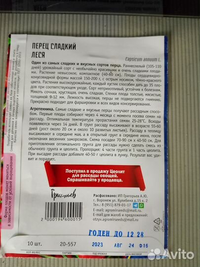 Перец болгарский рассада