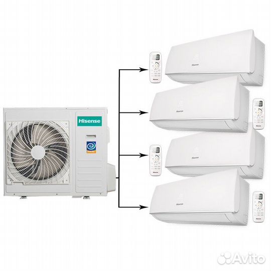Мульти-сплит система Hisense AMW4-36U4SAC/AMS-09UR