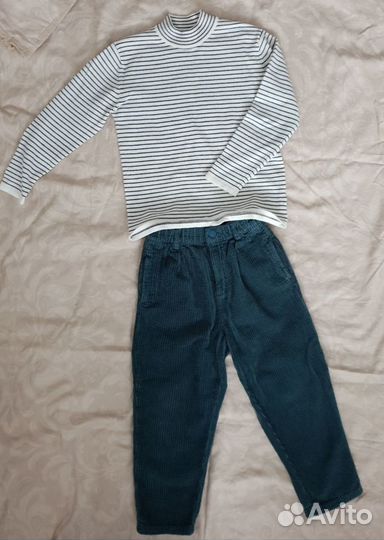 Вельветовые брюки, трикотаж лонг Zara kids, 110