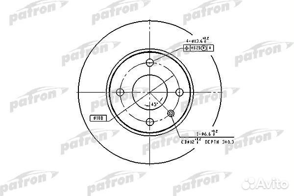 Patron PBD1655 Диск тормозной передн ford escort I